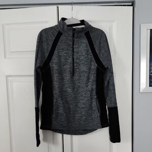 SO Women's Gray and Black Half-Zip Pullover